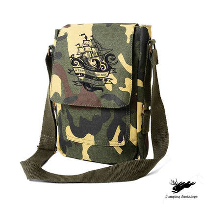 Skilled Sailor Tech Bag Embroidered Canvas Tech, Tablet, iPad, Kindle, Fire, Camera Bag, Ocean Bag, Nautical Bag, Sailor Bag