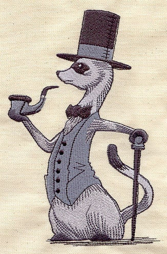 Ferret Messenger Bag, Ferret Canvas Bag, Foppish Ferret Embroidered Canvas Messenger Bag