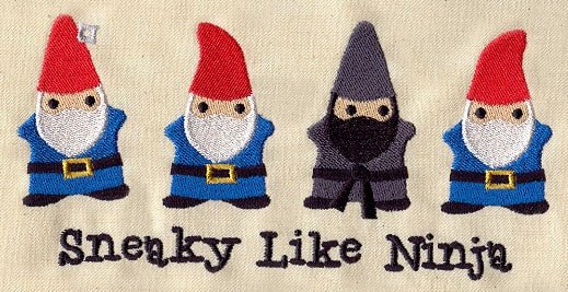 Sneaky Like a Ninja Embroidered Canvas Field Bag