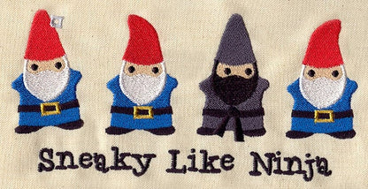 Sneaky Like a Ninja Embroidered Canvas Field Bag