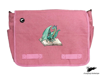 Novel Fantasy Dragon Embroidered Classic Canvas Messenger Bag