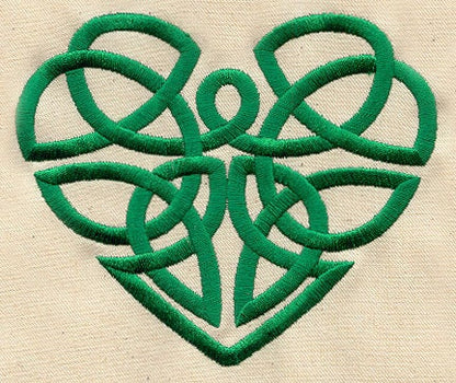 Celtic Heart Embroidered Canvas Messenger Bag