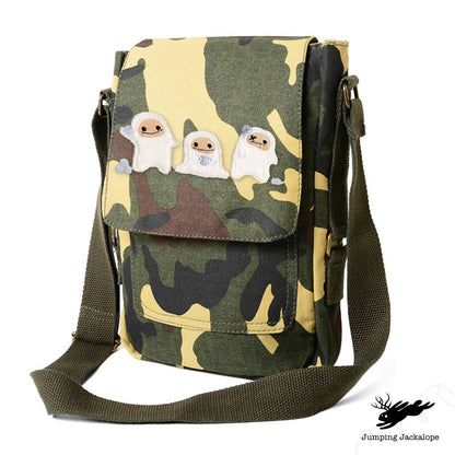 Abominable Snowball Fight, Abominable Snowman, Yeti Embroidered Canvas Tech, Tablet, iPad, Kindle, Fire, Camera Bag