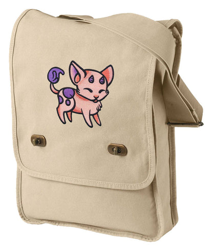 Charmed Creatures - Puppy Embroidered Canvas Field Bag