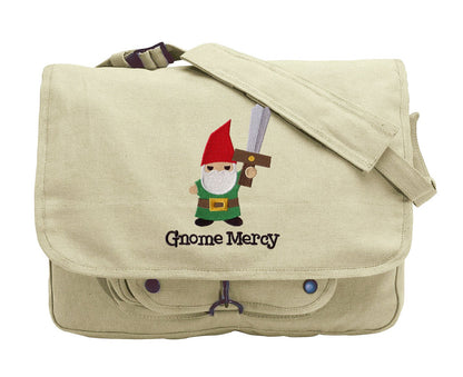 Gnome Mercy Embroidered Canvas Messenger Bag