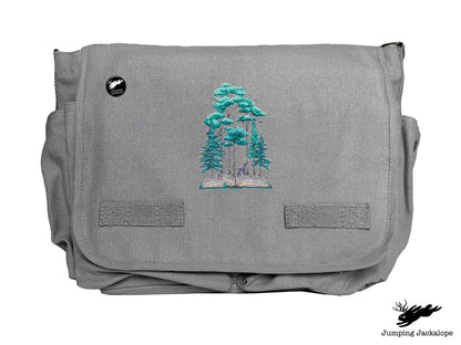 Woodland Storytime Book Embroidered Classic Canvas Messenger Bag