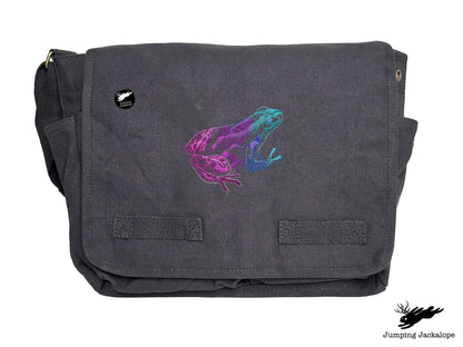Tropical Dart Frog Embroidered Classic Canvas Messenger Bag