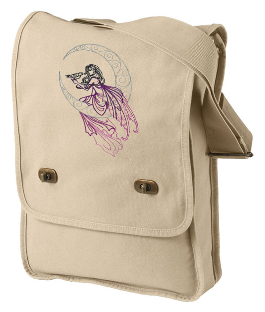 Lunar Fae Embroidered Canvas Field Bag