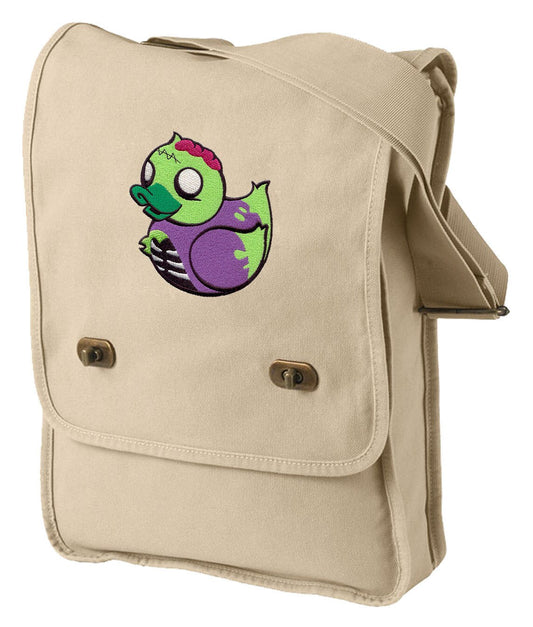 Zombie Duckie Embroidered Canvas Field Bag