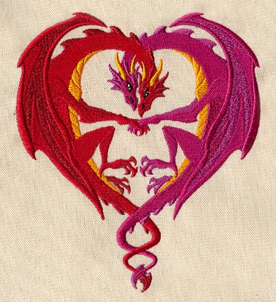 Dragon Love Embroidered Canvas Messenger Bag