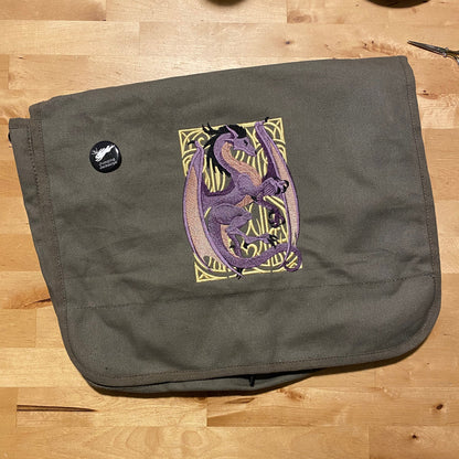 Dragon Nouveau Embroidered Canvas Messenger Bag