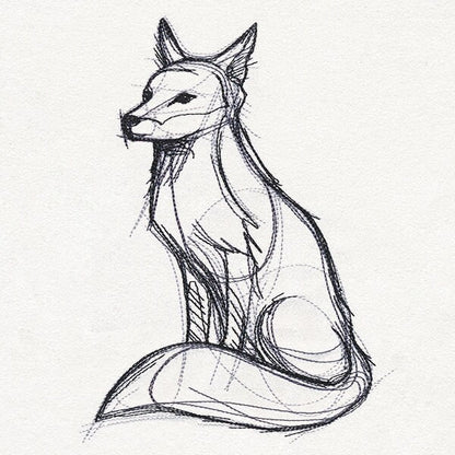 Sketchwork - Fox Embroidered Canvas Field Bag