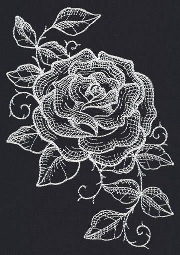 Chalked Rose Embroidered Canvas Messenger Bag