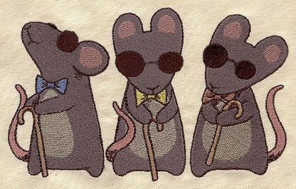 Nursery Rhymes - Three Blind Mice Embroidered Canvas Messenger Bag