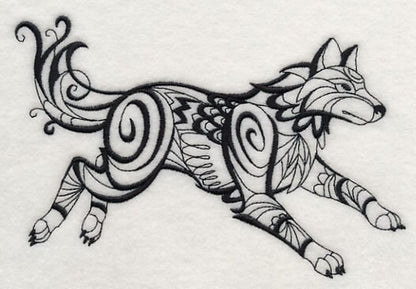 North Wind Wolf Embroidered Canvas Field Bag