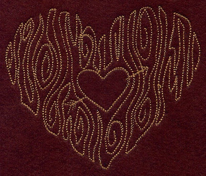Woodgrain Heart Embroidered Canvas Field Bag