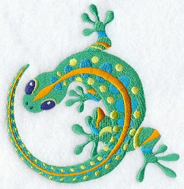 Caribbean Gecko Embroidered Canvas Field Bag
