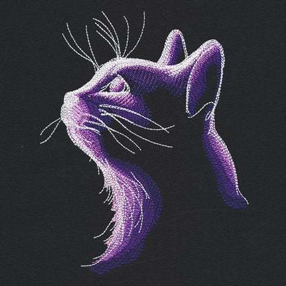 Dark Cat Embroidered Canvas Field Bag