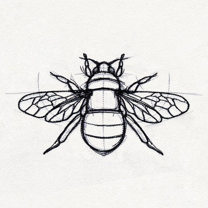 Sketchwork - Bee Embroidered Canvas Messenger Bag