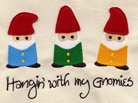 Hanging With my Gnomies Embroidered/Appliqued Canvas Field Bag