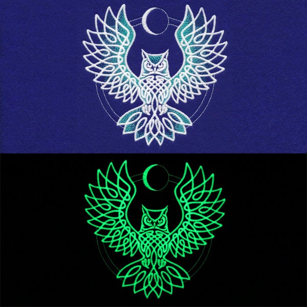 Moon Glow Owl Embroidered Canvas Field Bag