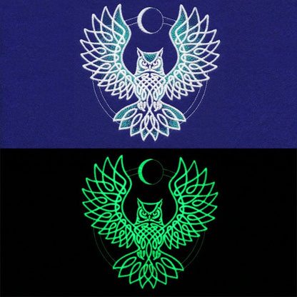 Moon Glow Owl Embroidered Canvas Field Bag