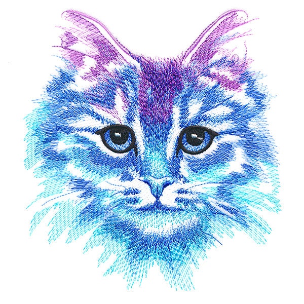 Color Theory Kitty Bag, Cat Design Bag Embroidered Canvas Messenger Bag