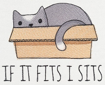 Cat Canvas Bag, Funny Cat Bag, Crazy Cat Lady Bag, Canvas Cat Bag, If it Fits I Sits Embroidered Canvas Field Bag