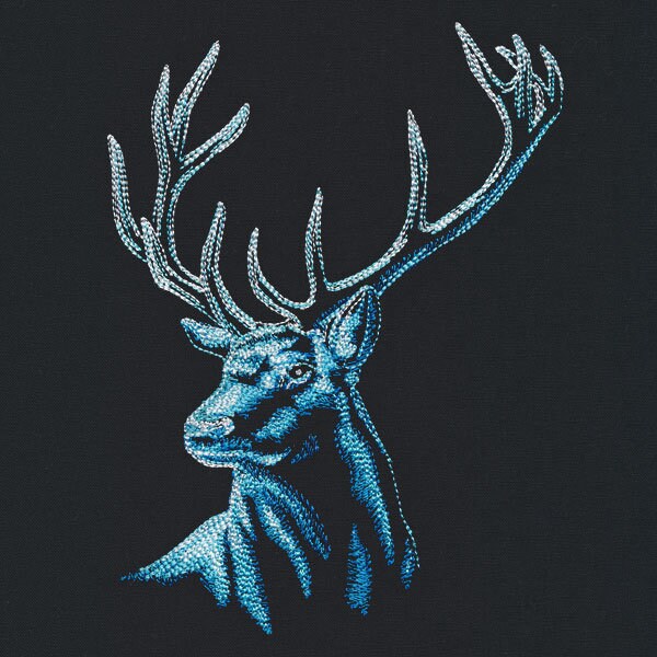 Moonlight Stag Embroidered Canvas Field Bag