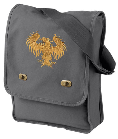 Gilded Heraldry - Eagle Embroidered Canvas Field Bag