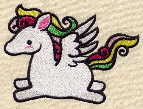 Too Cute Pegasus Embroidered Canvas Messenger Bag