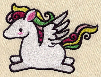Too Cute Pegasus Embroidered Canvas Messenger Bag