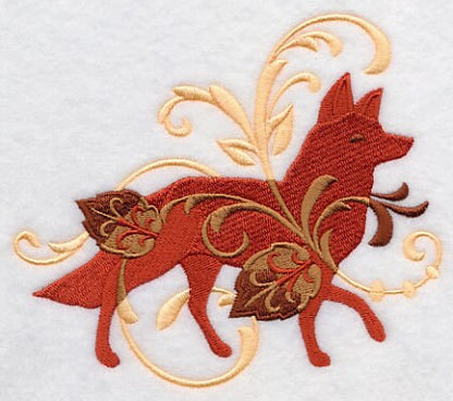 Filigree Fox Embroidered Canvas Field Bag