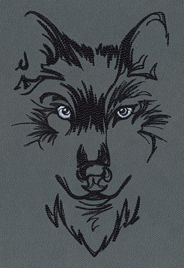 Watching Wolf Embroidered Canvas Field Bag