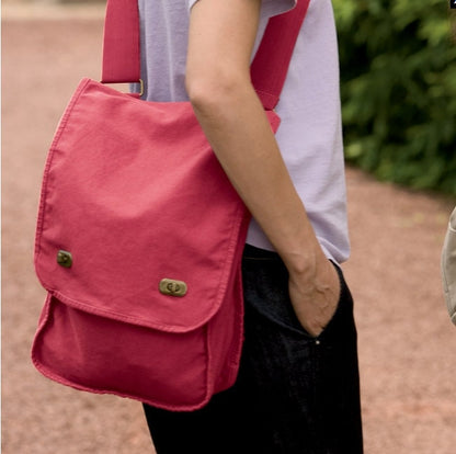 Whirling Waves - Mount Fuji Embroidered Canvas Field Bag