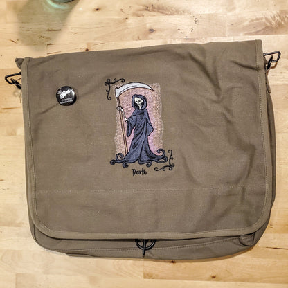 Tarot - Death Embroidered Canvas Messenger Bag