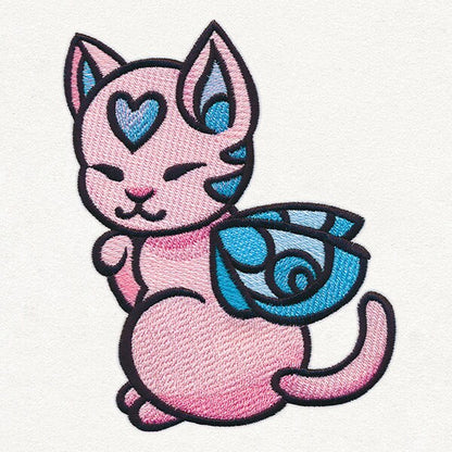 Charmed Creatures - Kitten Cat Embroidered Canvas Field Bag