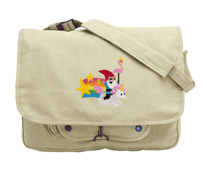 Magical Ride Embroidered Canvas Messenger Bag