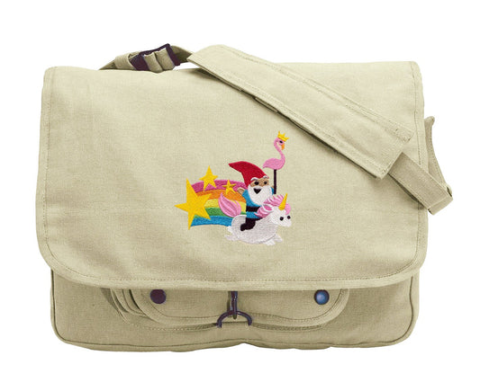 Magical Ride Embroidered Canvas Messenger Bag