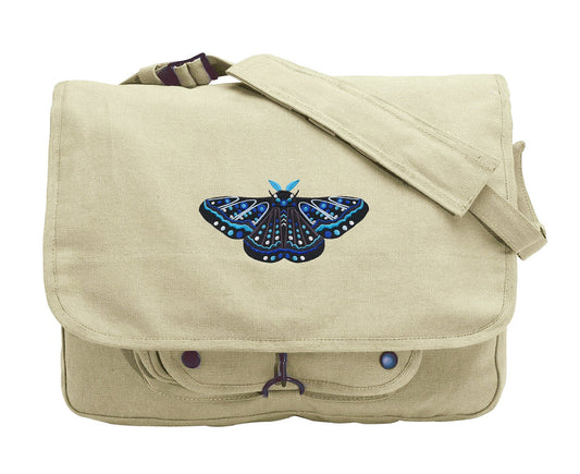Animalia - Moth Embroidered Canvas Messenger Bag