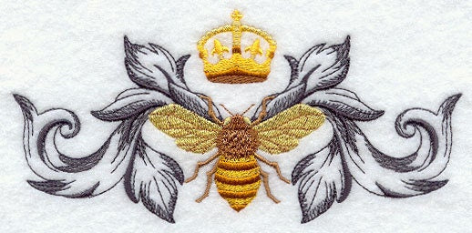 Napoleonic Bee Flourish Embroidered Canvas Messenger Bag