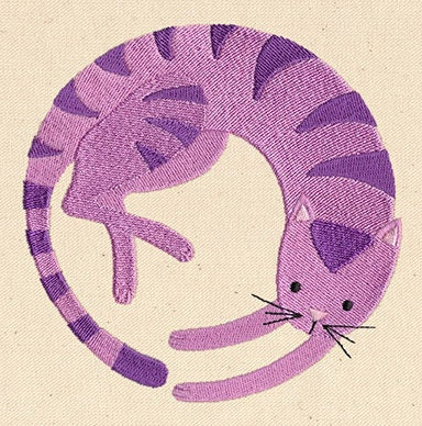Cat Messenger Bag, Kitty Canvas Bag, Perfect Circle Kitty Embroidered Canvas Messenger Bag