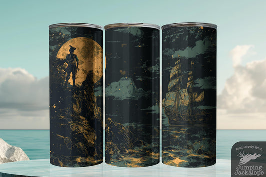 Gothic Peter Pan Tumbler – 20oz Sublimated Fairytale Scene | Vintage Moonlit Fantasy Drinkware