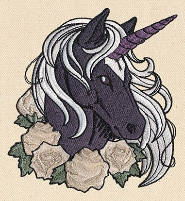 Unicorn Canvas Bag, Shadow Unicorn Embroidered Canvas Messenger Bag