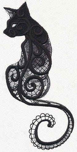 Dark Creatures - Cat Embroidered Canvas Field Bag