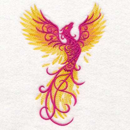 Phoenix Ascends Embroidered Canvas Messenger Bag