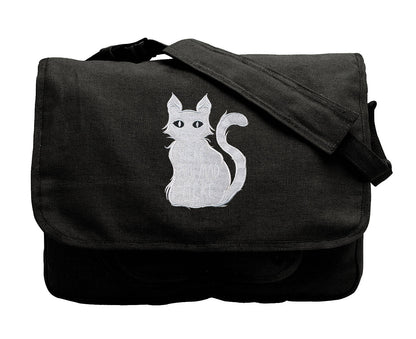 Cheshire Surprise Embroidered Canvas Messenger Bag, We're All Mad Here Messenger Bag, Alice in Wonderland Bag