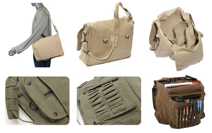 Ahoy Matey Purate Ship Embroidered Canvas Messenger Bag