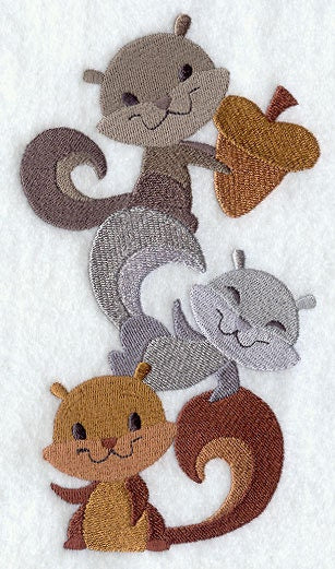 Nuts for Squirrels Stack Embroidered Canvas Messenger Bag