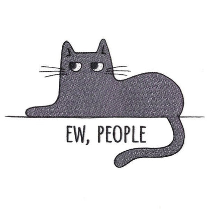 Ew People Embroidered Canvas Messenger Bag,  Cat Bag, Funny Cat Bag